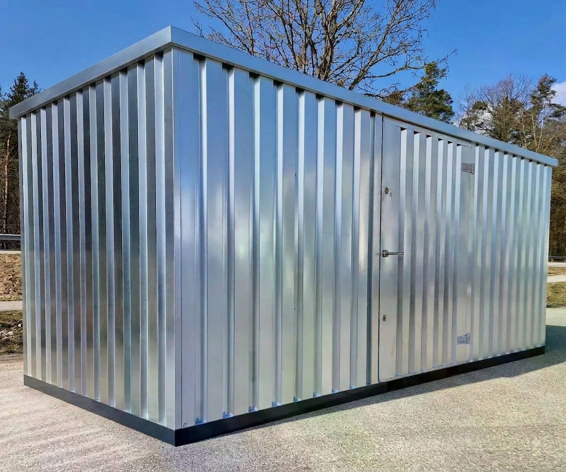 Materialcontainer MC5 | verzinkt | H 2088 x B 2142 x T 4882 mm | Tür längsseitig einflügelig