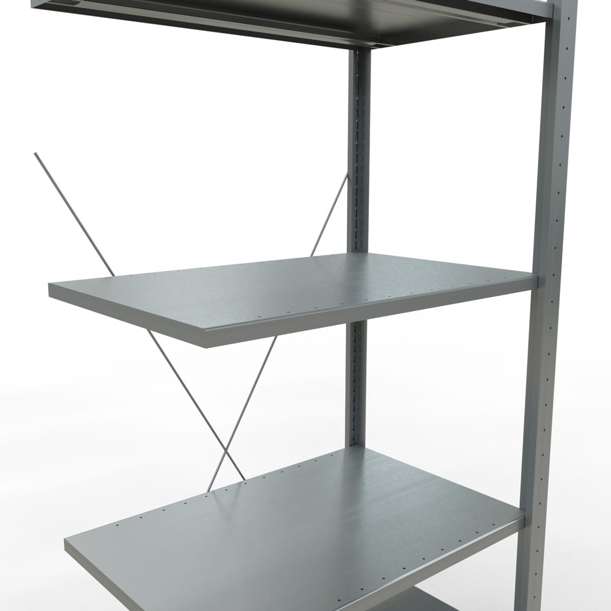 Fachbodenregal SCHULTE | Stecksystem | Anbauregal | H 2000 x T 500 x L 750 mm | 5 Fachböden | Fachlast 150 kg