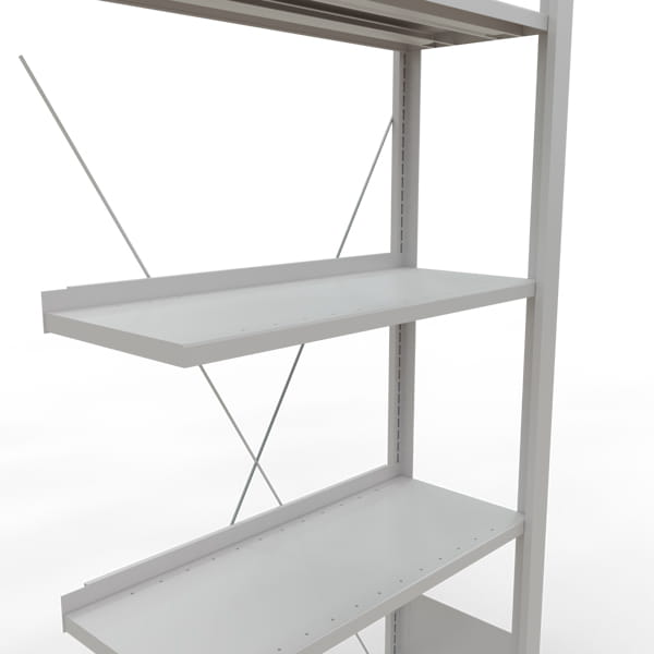 Büroregal SCHULTE | Anbauregal | H 1800 x T 300 x L 750 mm | für 36 Ordner | 5 Fachböden | einseitig | lackiert