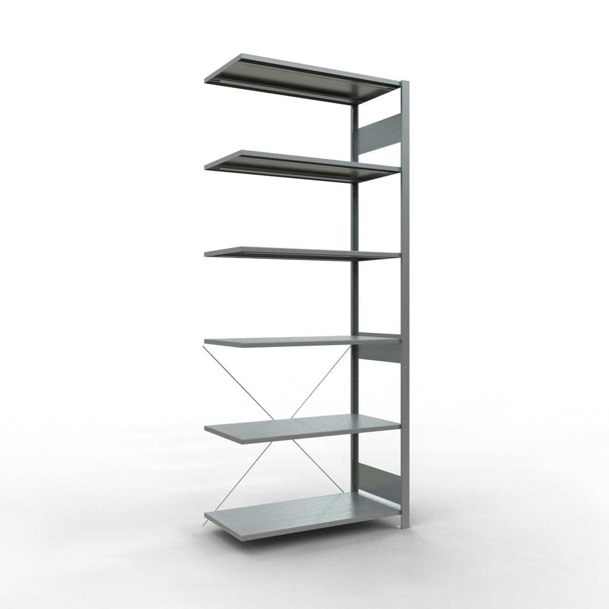 Fachbodenregal SCHULTE | Stecksystem | Anbauregal | H 2500 x T 500 x L 1000 mm | 6 Fachböden | Fachlast 150 kg