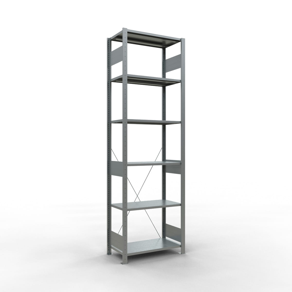 Fachbodenregal SCHULTE | Stecksystem | Grundregal | H 2500 x T 400 x L 750 mm | 6 Fachböden | Fachlast 150 kg