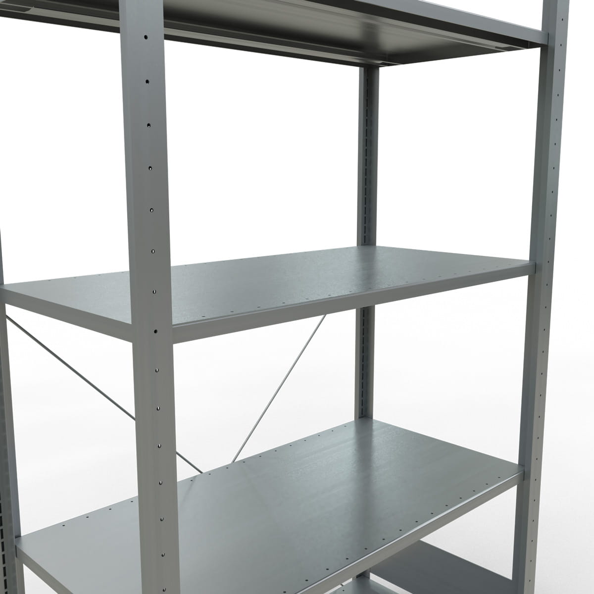 Fachbodenregal SCHULTE | Stecksystem | Grundregal | H 2000 x T 500 x L 1000 mm | 5 Fachböden | Fachlast 150 kg