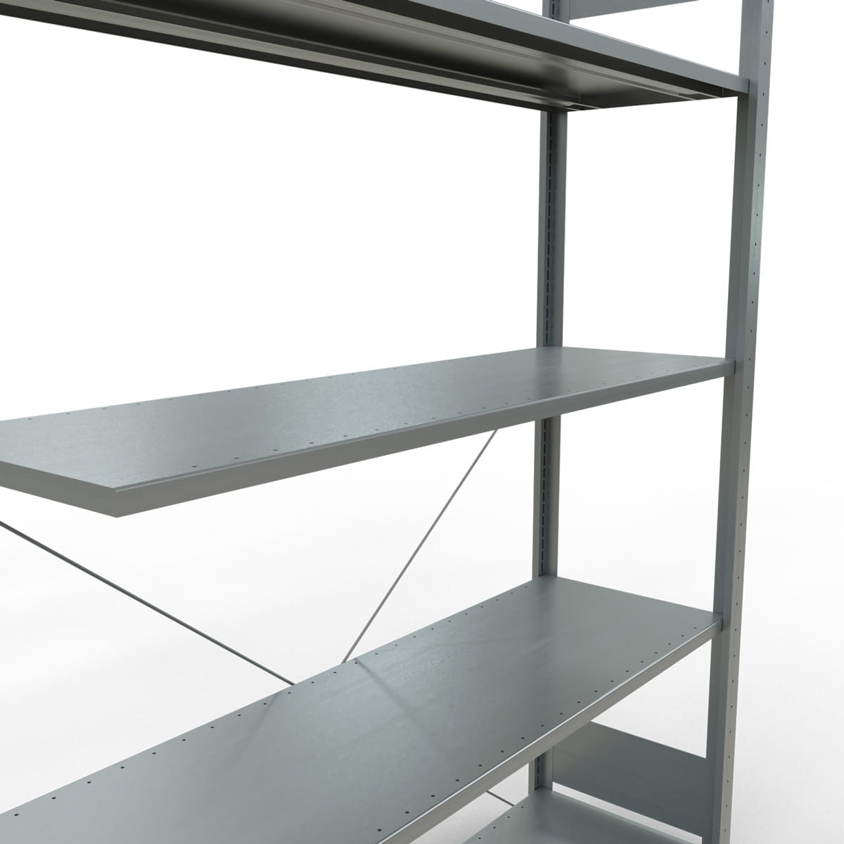 Fachbodenregal SCHULTE | Stecksystem | Anbauregal | H 2000 x T 400 x L 1300 mm | 5 Fachböden | Fachlast 150 kg