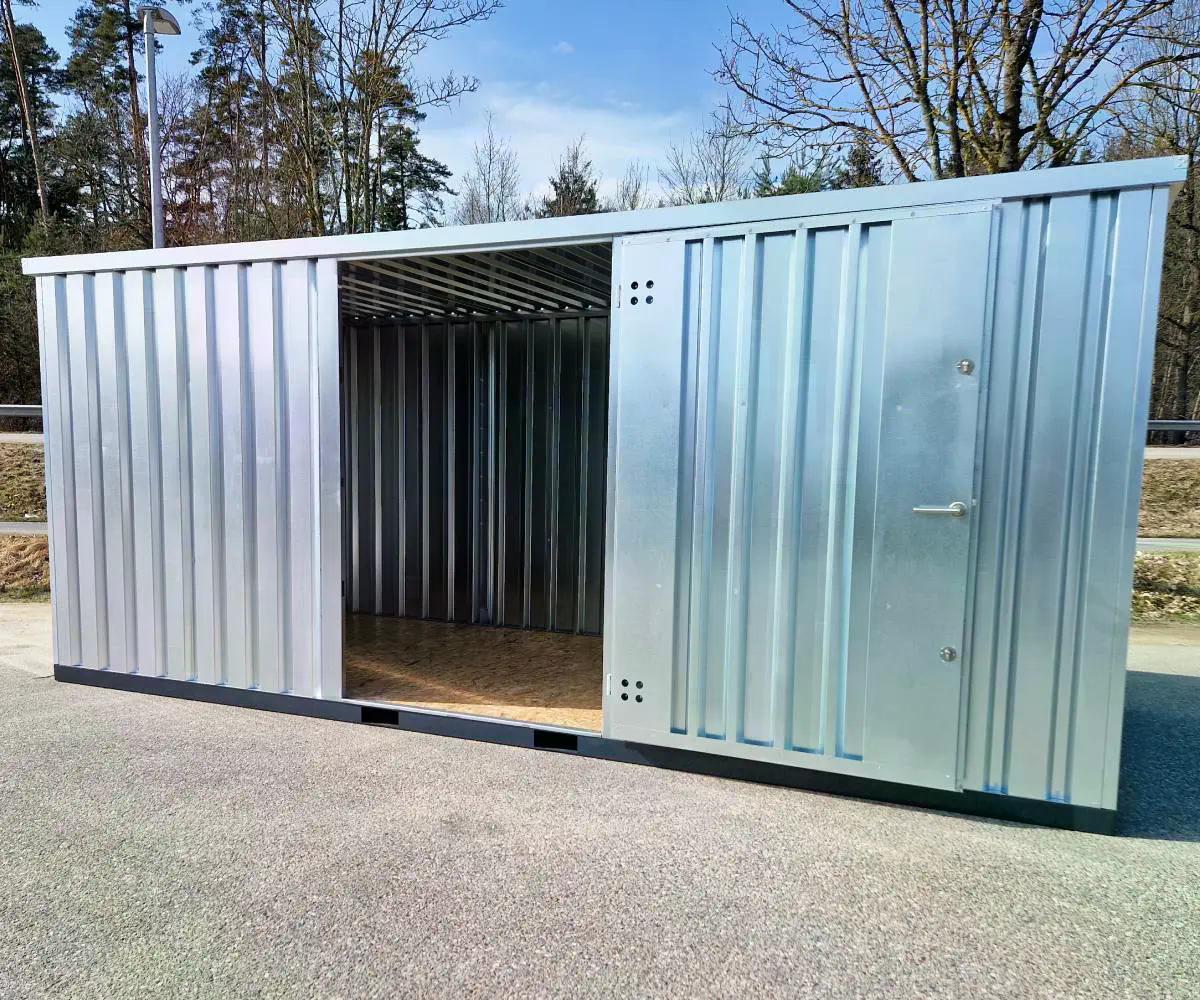 Materialcontainer MC6 | verzinkt | H 2088 x B 2142 x T 5882 mm | Tür stirnseitig einflügelig