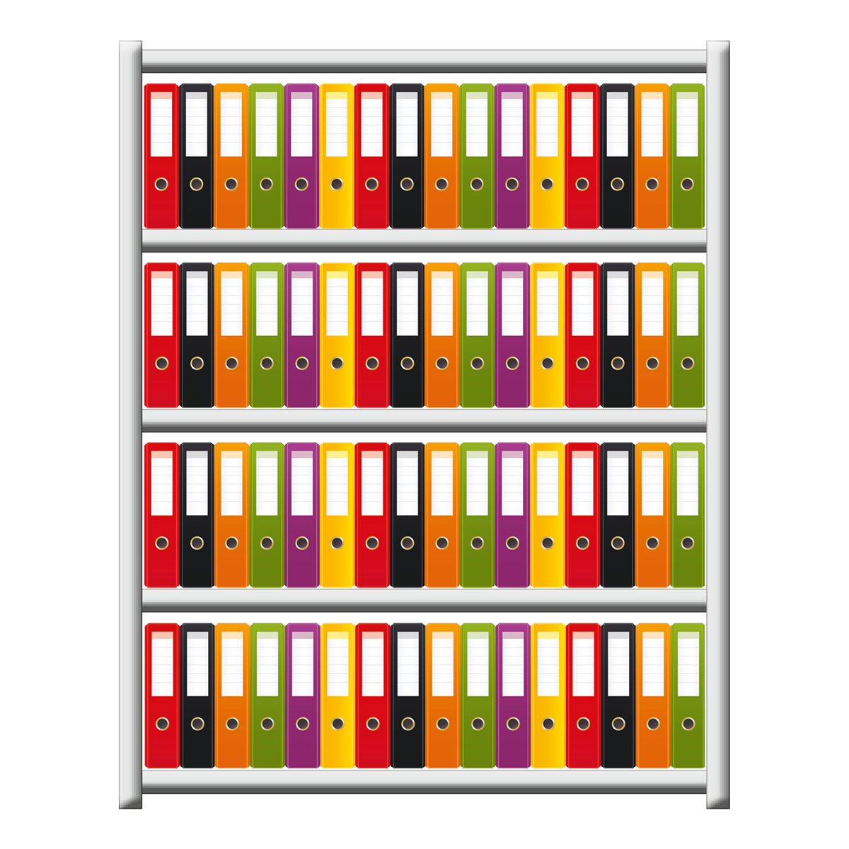Büroregal SCHULTE | Grundregal | H 1800 x T 300 x L 1300 mm | für 64 Ordner | 5 Fachböden | einseitig | lackiert