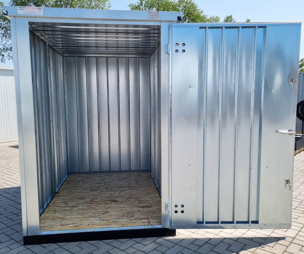 Materialcontainer MC1 verzinkt | H 2090 x B 1500 x T 2280 mm | Tür stirnseitig einflügelig