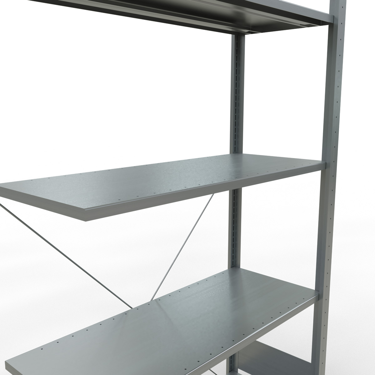 Fachbodenregal SCHULTE | Stecksystem | Anbauregal | H 2000 x T 400 x L 1000 mm | 5 Fachböden | Fachlast 150 kg