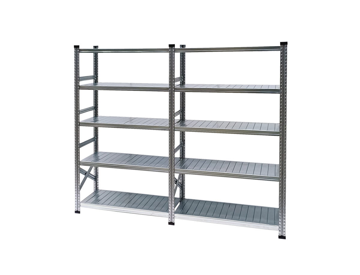 Fachbodenregal Stecksystem | Anbauregal | H 2500 x T 800 x L 1350 mm | 5 Fachböden | Fachlast 160 kg