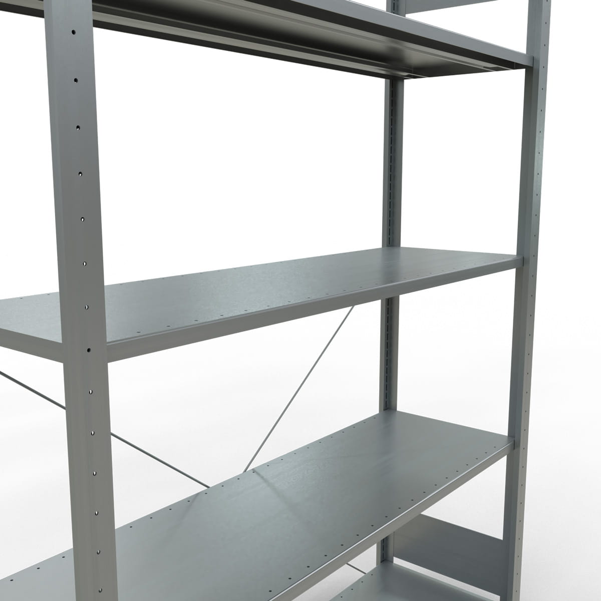 Fachbodenregal SCHULTE | Stecksystem | Grundregal | H 2000 x T 400 x L 1300 mm | 5 Fachböden | Fachlast 150 kg