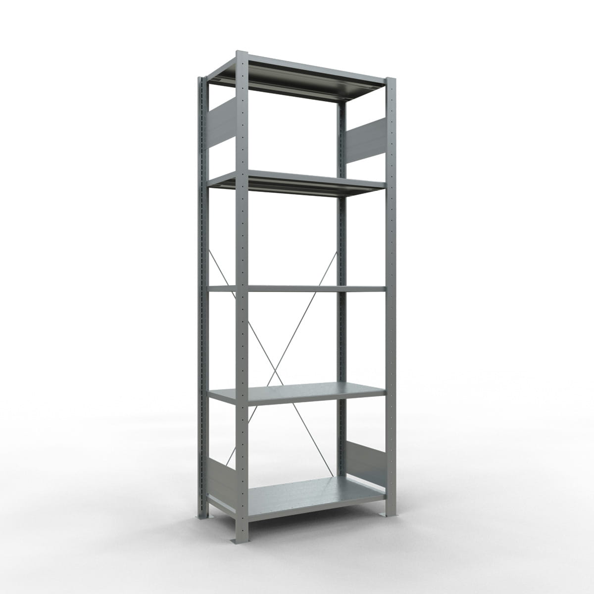 Fachbodenregal SCHULTE | Stecksystem | Grundregal | H 2000 x T 400 x L 750 mm | 5 Fachböden | Fachlast 150 kg