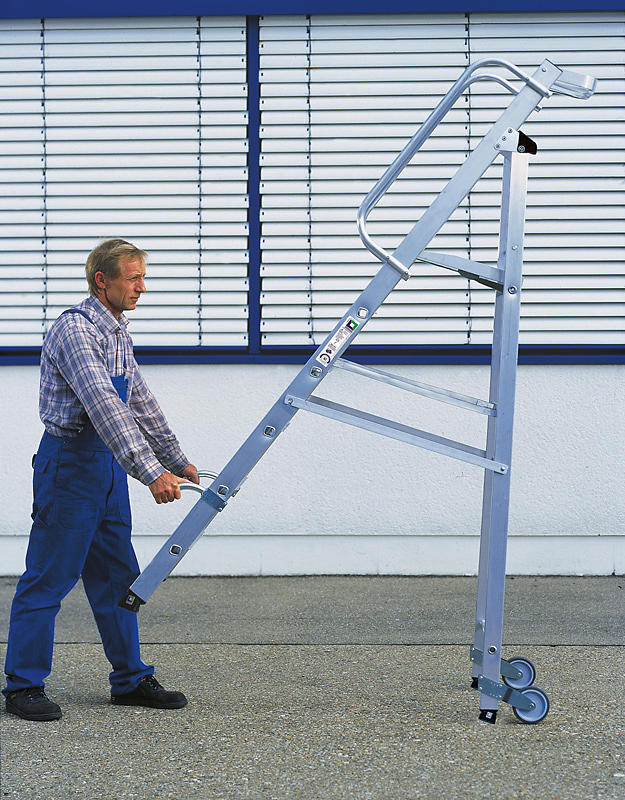 Alu-Stehleiter | 4 Stufen | einseitig | Arbeitshöhe bis 2,95 m