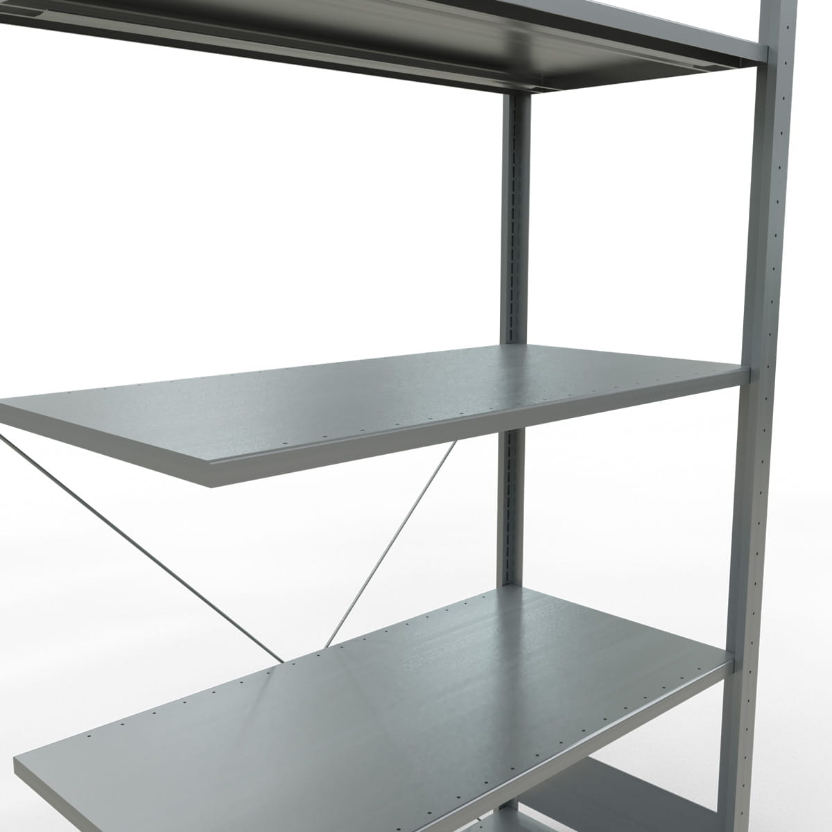 Fachbodenregal SCHULTE | Stecksystem | Anbauregal | H 2000 x T 500 x L 1000 mm | 5 Fachböden | Fachlast 150 kg