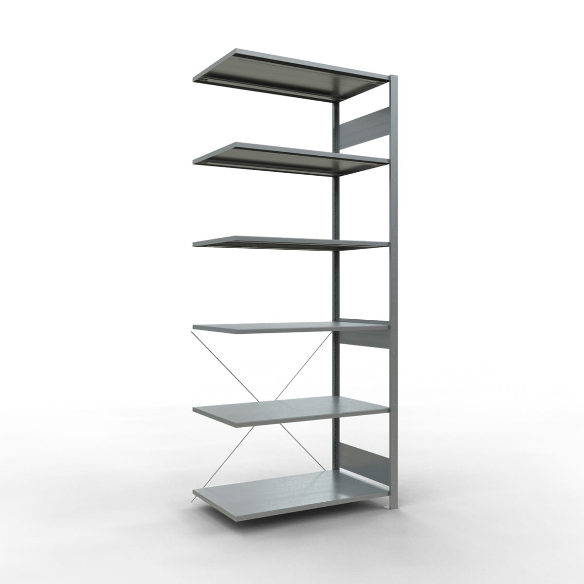 Fachbodenregal SCHULTE | Stecksystem | Anbauregal | H 2500 x T 600 x L 1000 mm | 6 Fachböden | Fachlast 150 kg