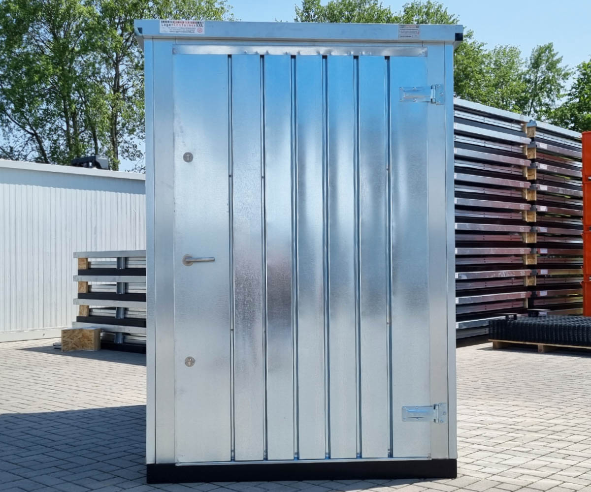 Materialcontainer MC1 verzinkt | H 2090 x B 1500 x T 2280 mm | Tür stirnseitig einflügelig
