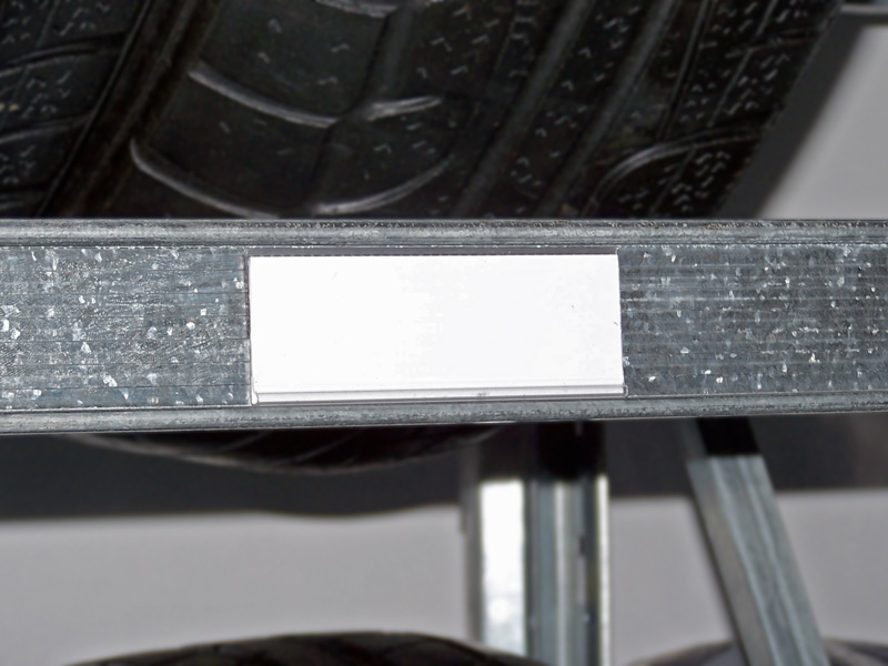 Beschriftungsleiste magnetisch | H 37 x L 100 mm | für Reifenregal GENIUS