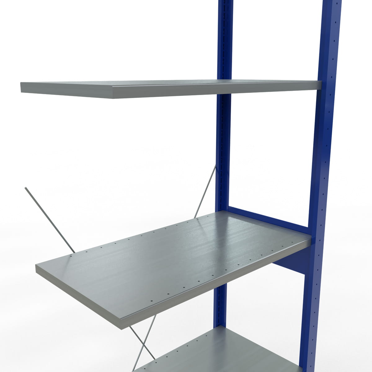 Fachbodenregal SCHULTE | enzianblau | Stecksystem | Anbauregal | H 2500 x T 400 x L 750 mm | 6 Fachböden | Fachlast 150 kg