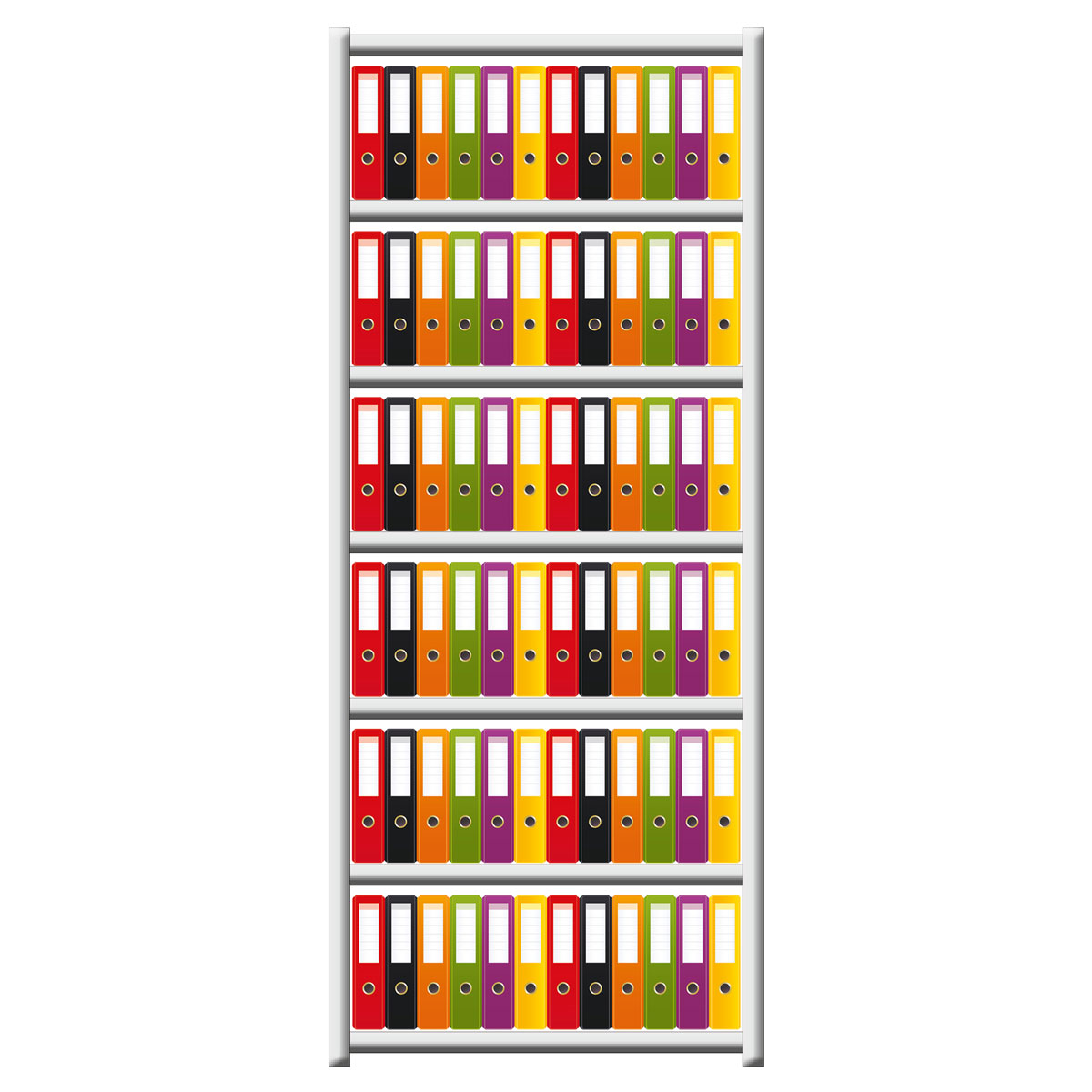 Büroregal SCHULTE | Grundregal | H 2300 x T 300 x L 1000 mm | für 72 Ordner | 7 Fachböden | einseitig | lackiert