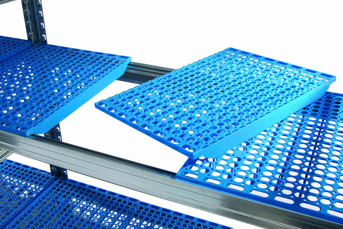 Fachboden S1 Kunststoff | L 900 x T 500 mm | Tragkraft 75 kg | für Fachbodenregal SUPER 1