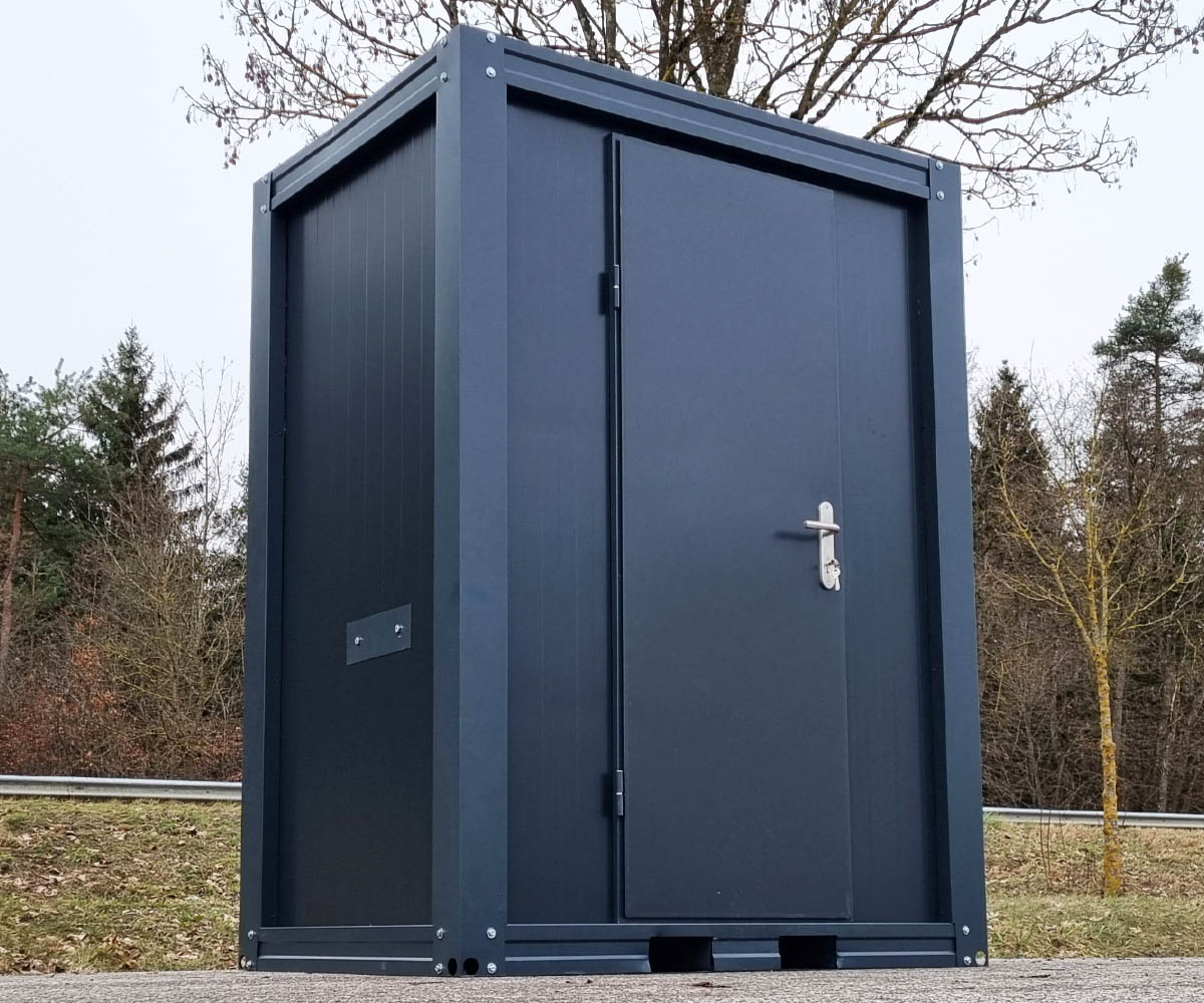 Sanitärcontainer SCE RAL 7016 Anthrazitgrau | H 2335 x B 1650 x T 1200 mm | Tür einflügelig