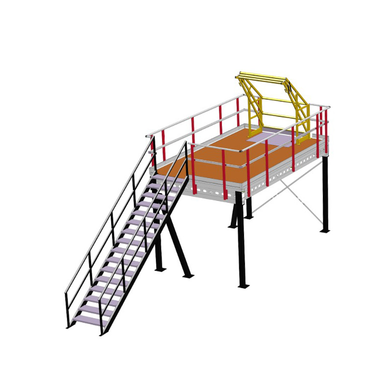 Lagerbühne 5x7m | Tragkraft 500 kg/m² | mit Treppe, Geländer und Übergabestelle