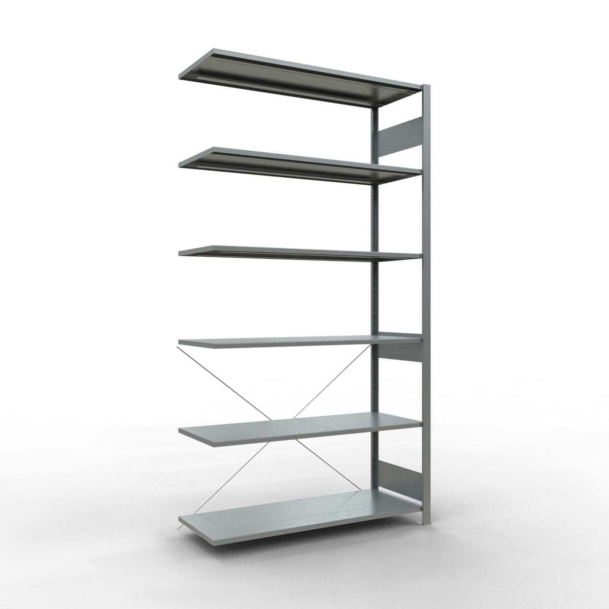 Fachbodenregal SCHULTE | Stecksystem | Anbauregal | H 2500 x T 500 x L 1300 mm | 6 Fachböden | Fachlast 150 kg