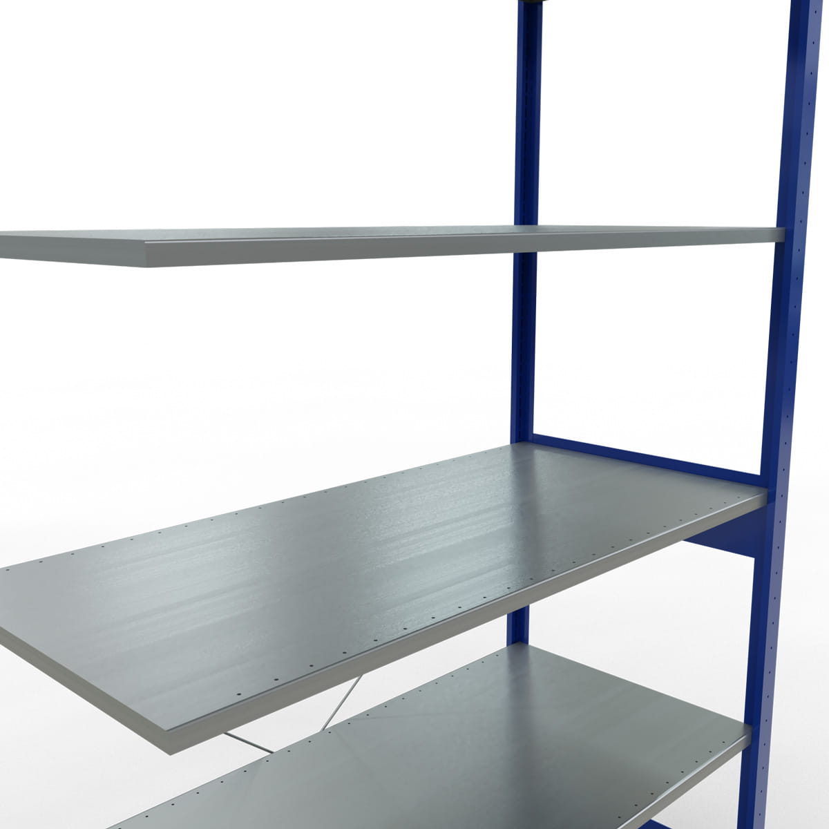 Fachbodenregal SCHULTE | enzianblau | Stecksystem | Anbauregal | H 2500 x T 600 x L 1300 mm | 6 Fachböden | Fachlast 150 kg