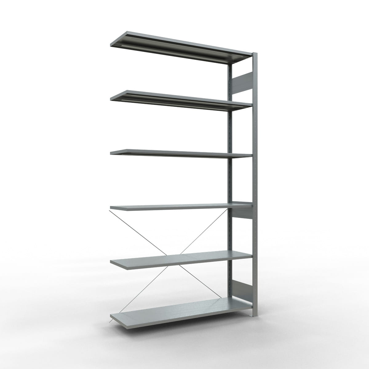 Fachbodenregal SCHULTE | Stecksystem | Anbauregal | H 2500 x T 400 x L 1300 mm | 6 Fachböden | Fachlast 150 kg