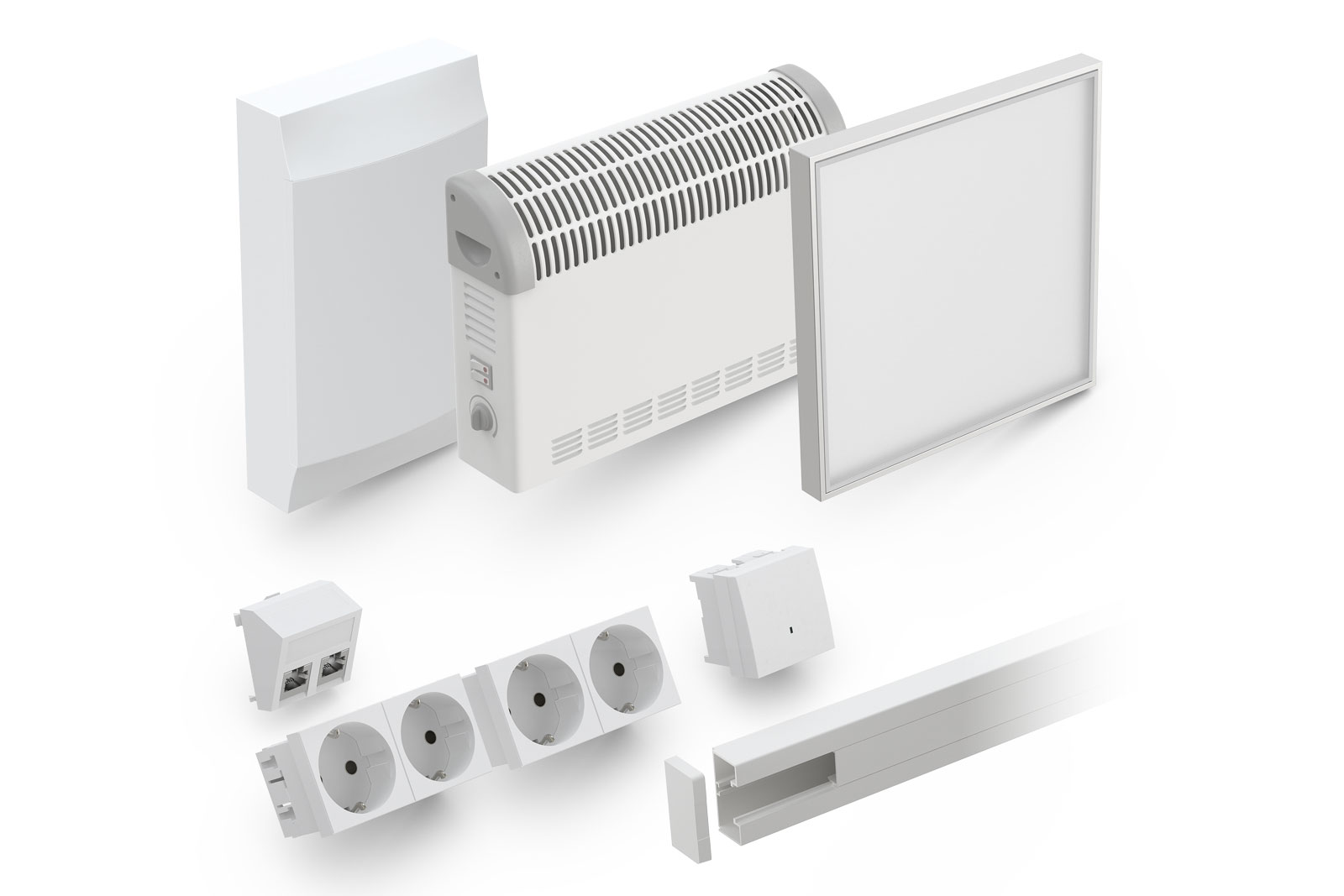 Hallenbüro Meisterbüro Indoor für Lager & Produktion | H 2680 x T 2280 x L 3390 mm | 5 Fenster | 1 Tür | mit Elektropaket Starter Plus