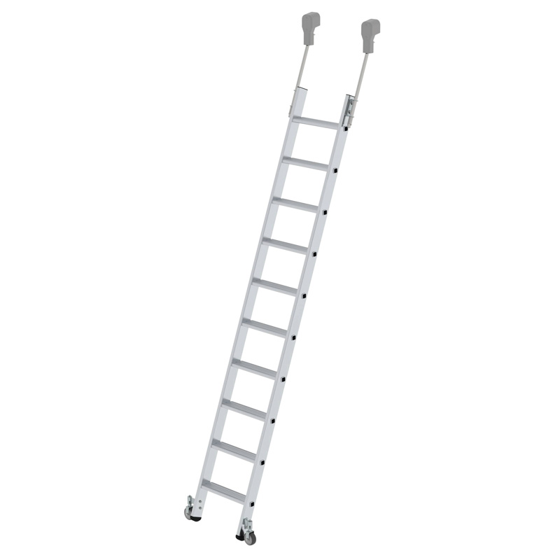 Regalleiter | Aluminium | fahrbar | Arbeitshöhe 3,80 m | einseitig begehbar | 10 Stufen