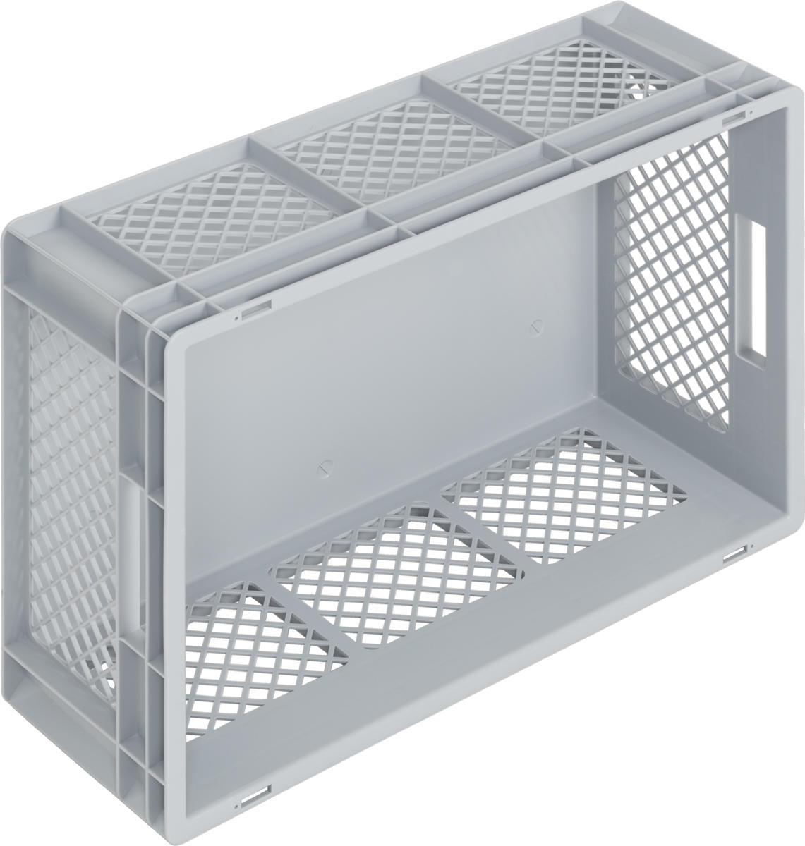 Eurobehälter NEWBOX | 600x400x236 mm | Boden geschlossen | Seitenwände durchbrochen