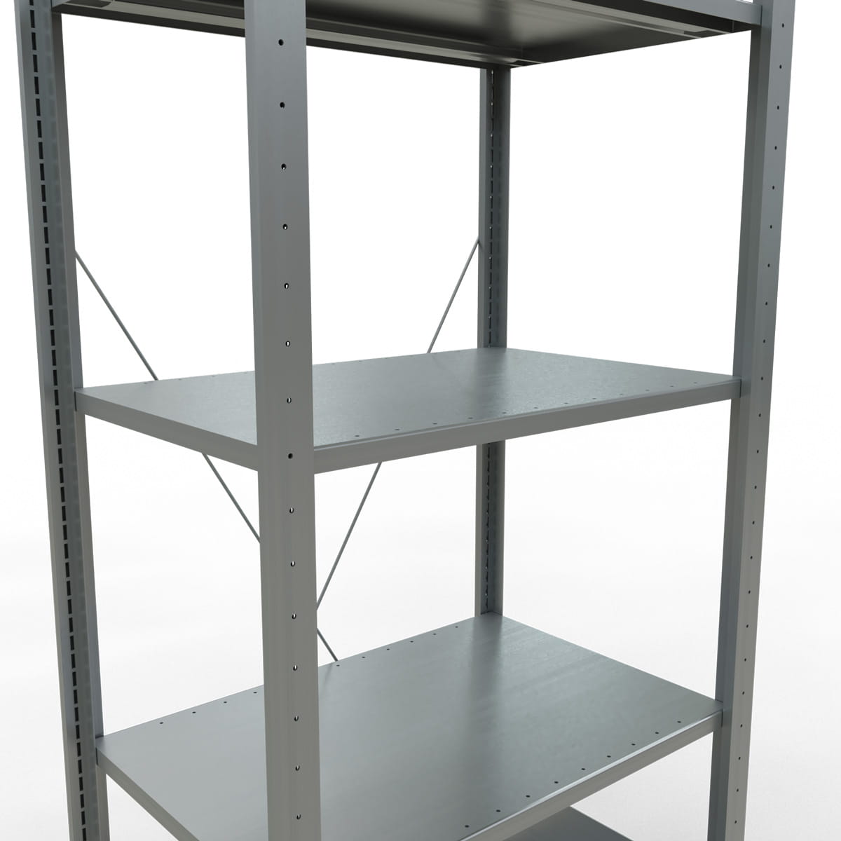 Fachbodenregal SCHULTE | Stecksystem | Grundregal | H 2000 x T 500 x L 750 mm | 5 Fachböden | Fachlast 150 kg