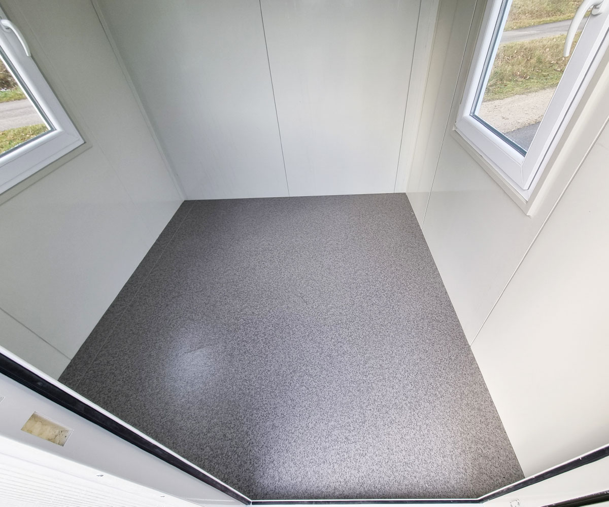 Bürocontainer BC2 RAL 9002 Grauweiß | H 2460 x B 2450 x T 2250 mm | Tür einflügelig