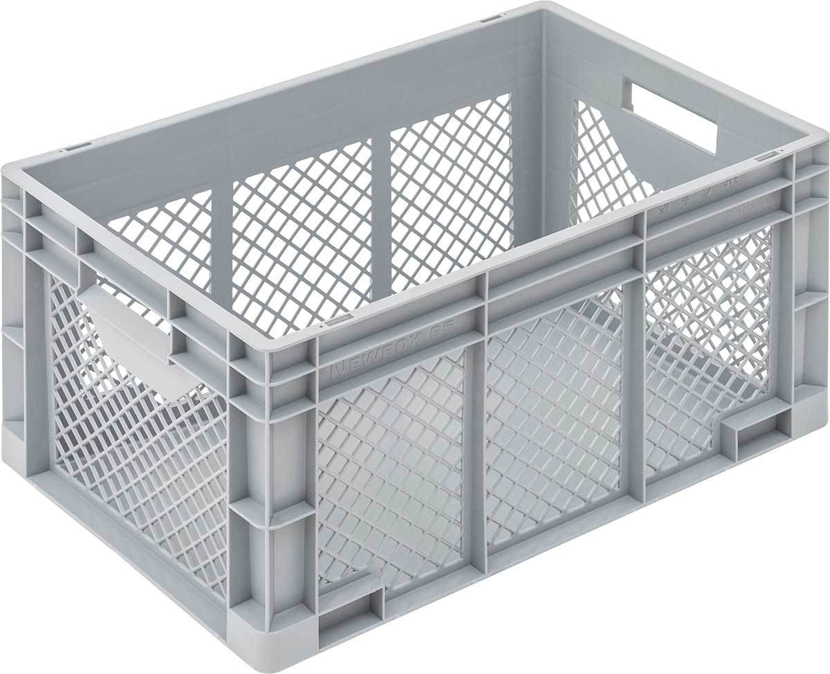 Eurobehälter NEWBOX | 600x400x320 mm | Boden geschlossen | Seitenwände durchbrochen