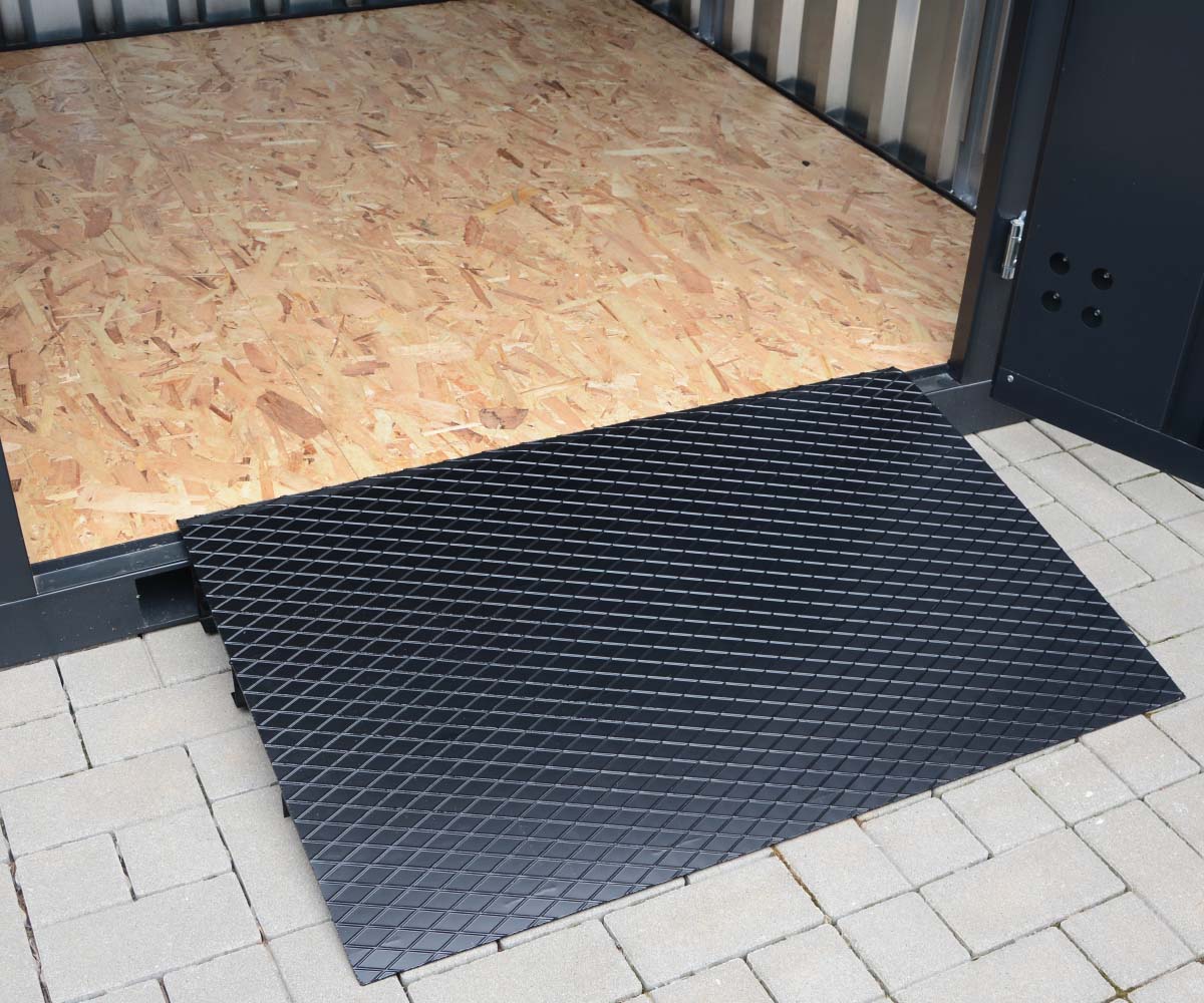 Rampe für Materialcontainer und Verkaufscontainer | B 1000 x L 650 mm