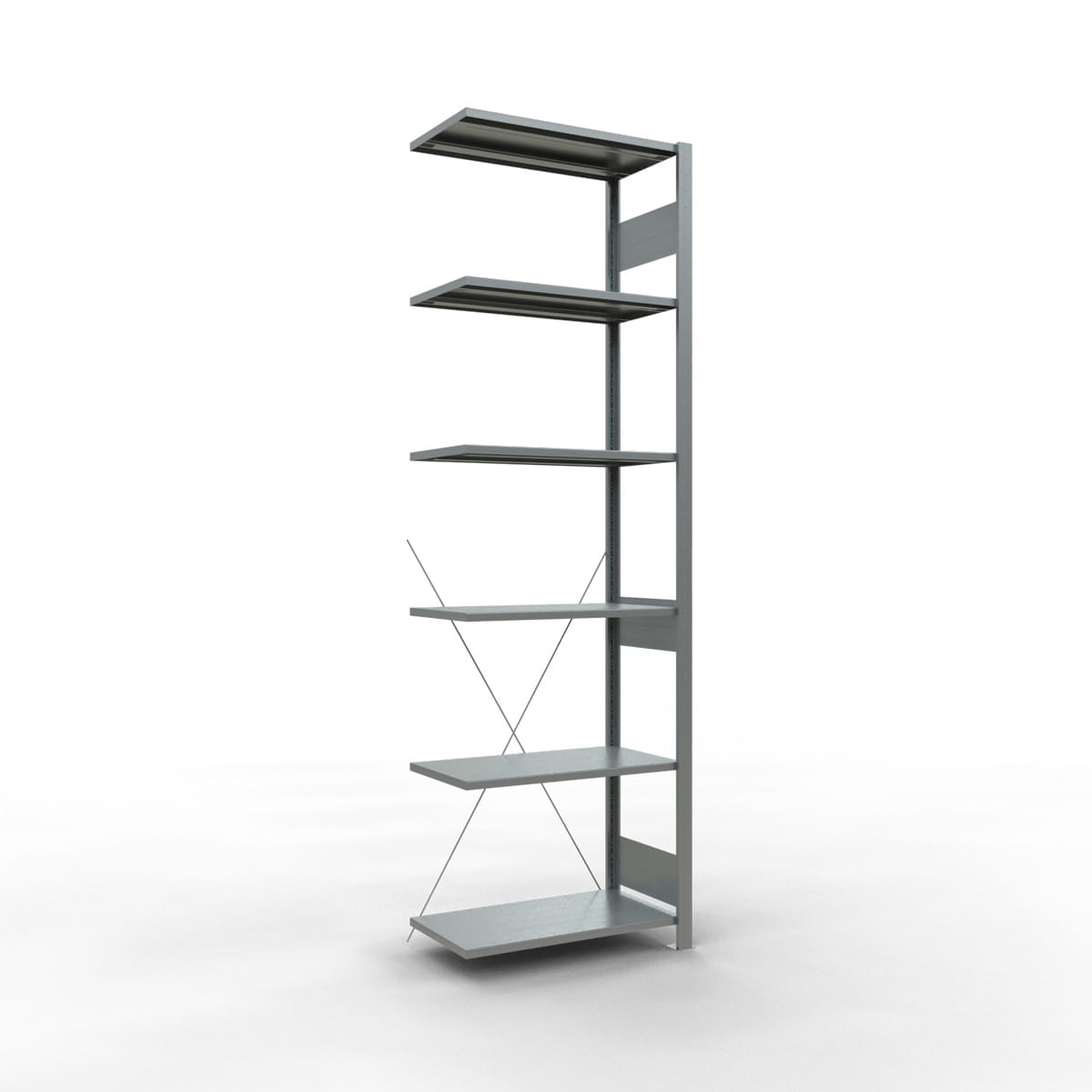 Fachbodenregal SCHULTE | Stecksystem | Anbauregal | H 2500 x T 400 x L 750 mm | 6 Fachböden | Fachlast 150 kg