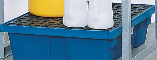 Gitterrost Kunststoff für Fassregal mit Kunststoff-Auffangwanne T 800 x L 750 mm