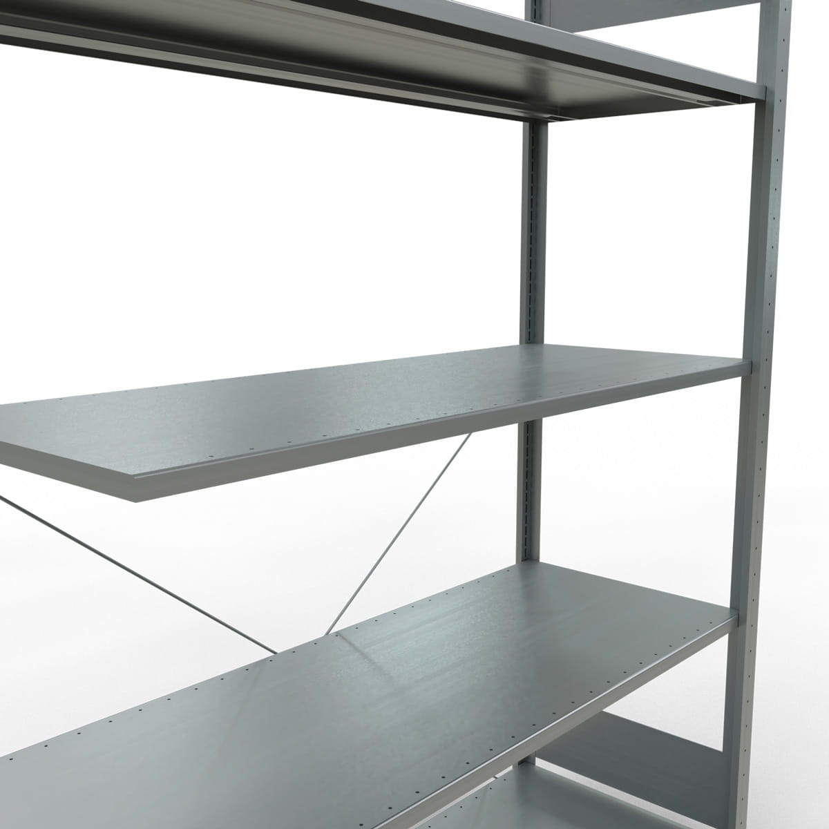 Fachbodenregal SCHULTE | Stecksystem | Anbauregal | H 2000 x T 500 x L 1300 mm | 5 Fachböden | Fachlast 150 kg
