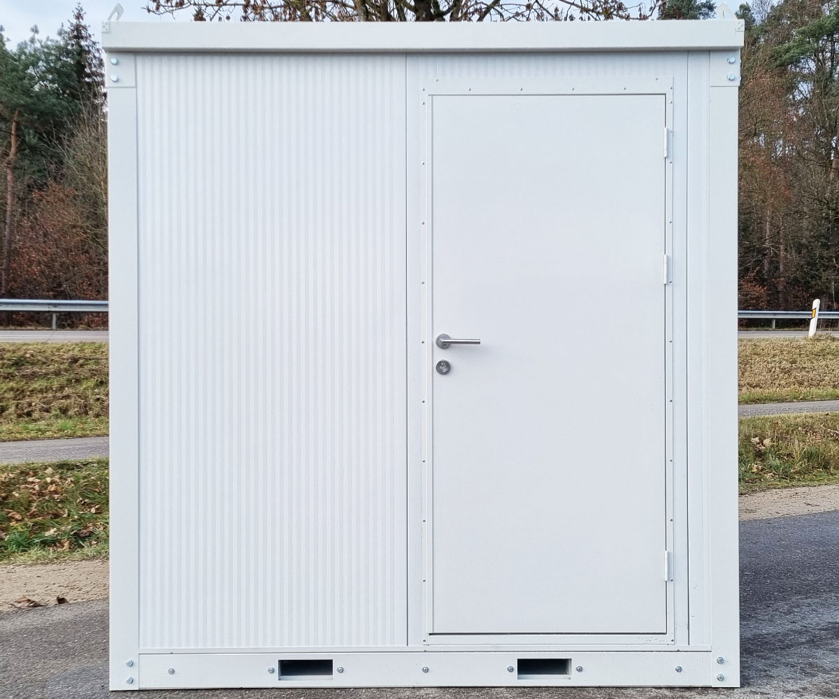 Bürocontainer BC2 RAL 9002 Grauweiß | H 2460 x B 2450 x T 2250 mm | Tür einflügelig