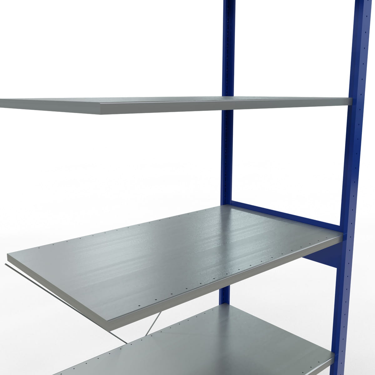 Fachbodenregal SCHULTE | enzianblau | Stecksystem | Anbauregal | H 2500 x T 600 x L 1000 mm | 6 Fachböden | Fachlast 150 kg
