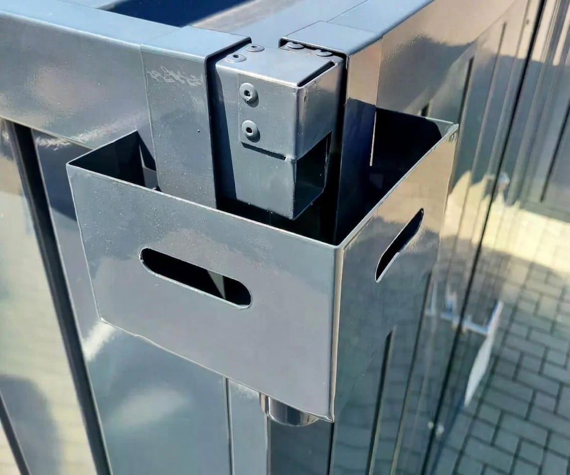 Fallrohranschluss Regenablauf Adapter für Materialcontainer | Anthrazit RAL 7016