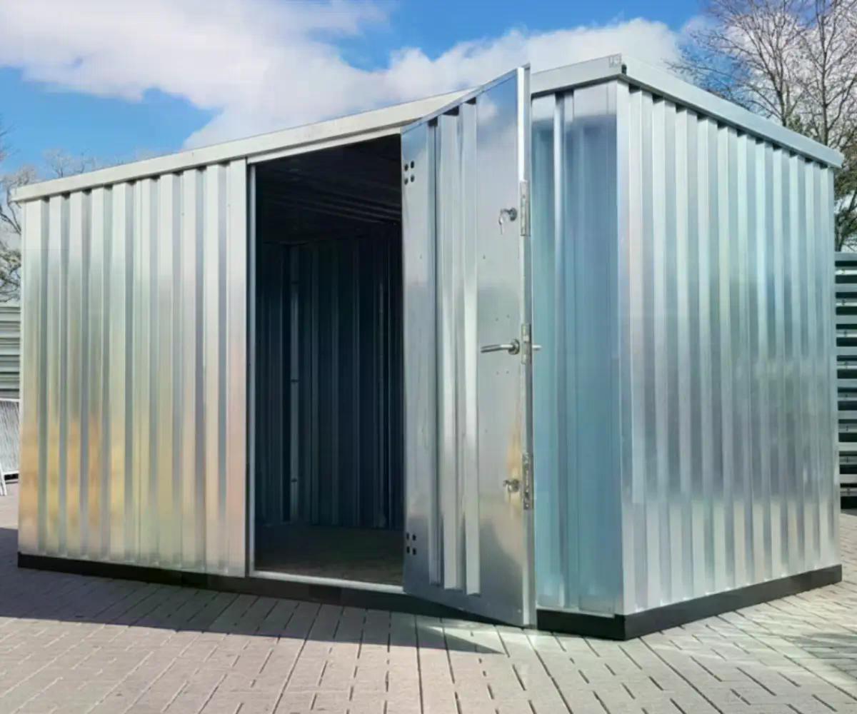 Materialcontainer MC4 | verzinkt | H 2088 x B 2142 x T 3882 mm | Tür längsseitig einflügelig
