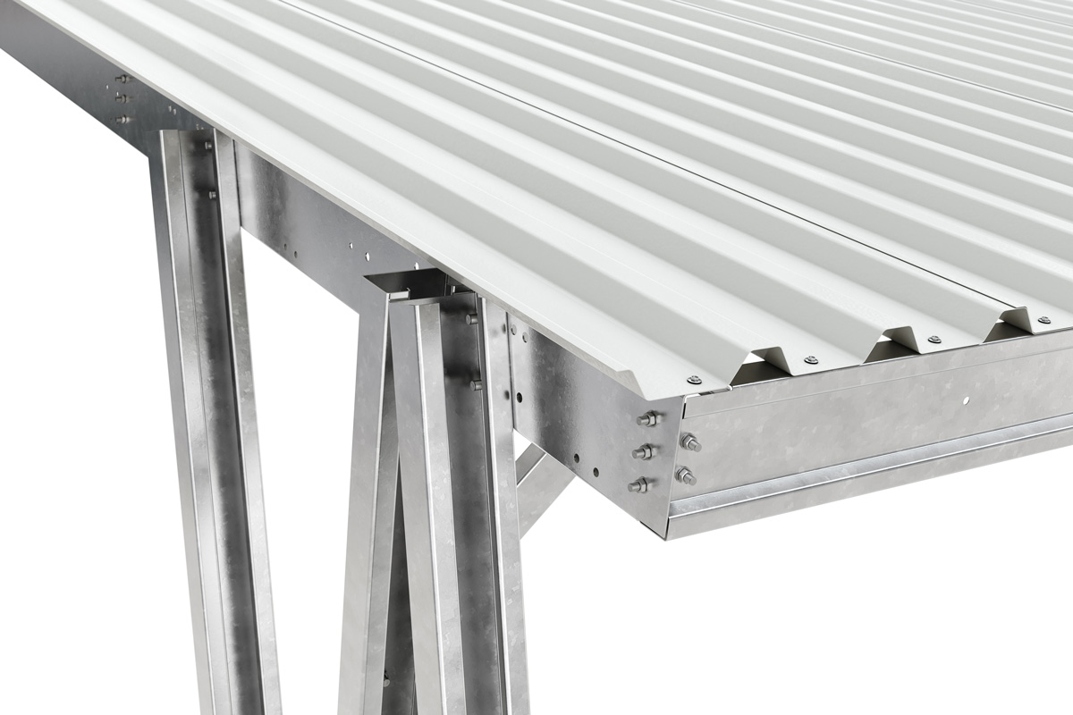 Carport | Pultdach | H 4010 x T 5425 x L 5000 mm | Anbaumodul für 2 Stellplätze