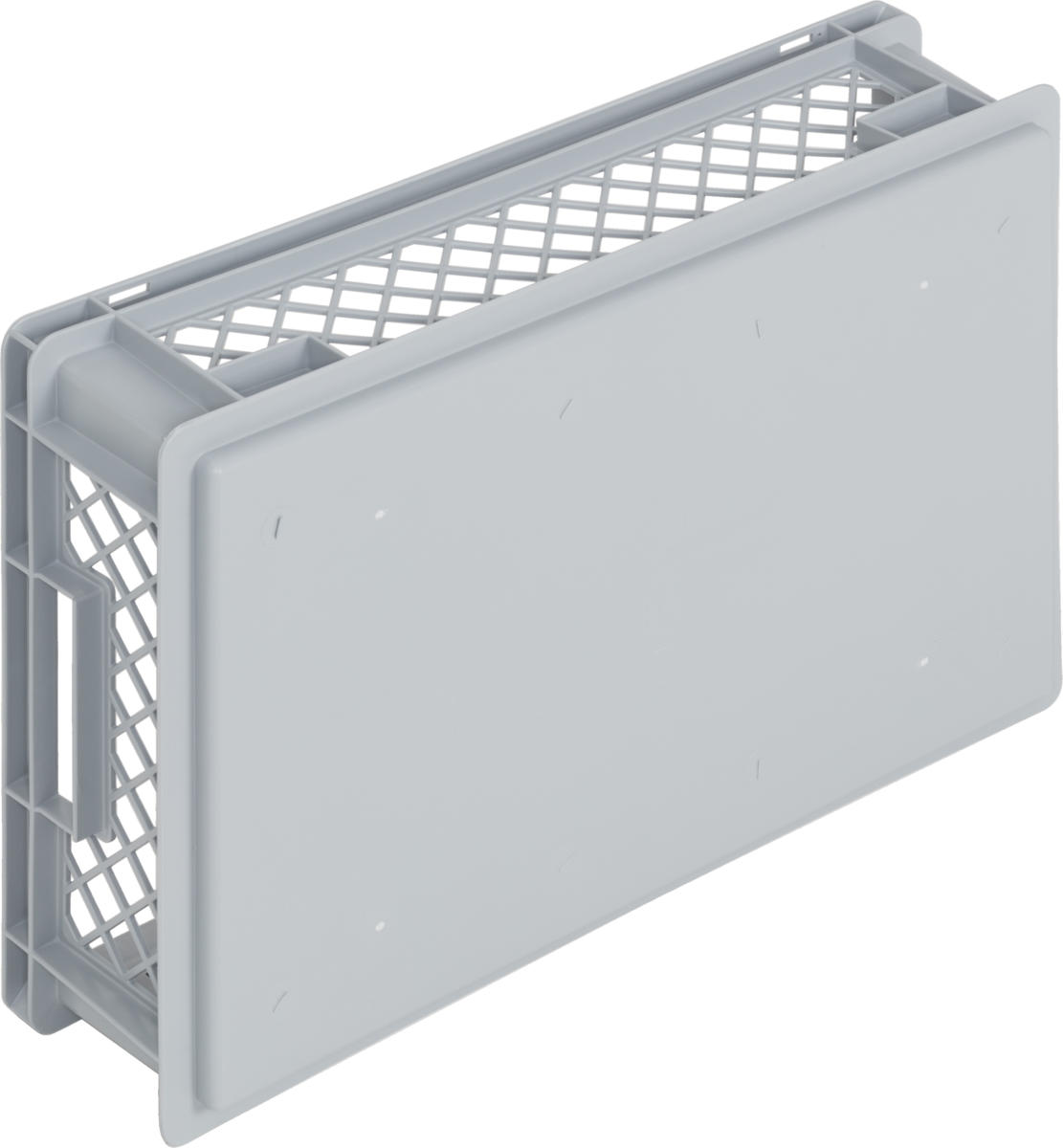 Eurobehälter NEWBOX | 600x400x150 mm | Boden geschlossen | Seitenwände durchbrochen