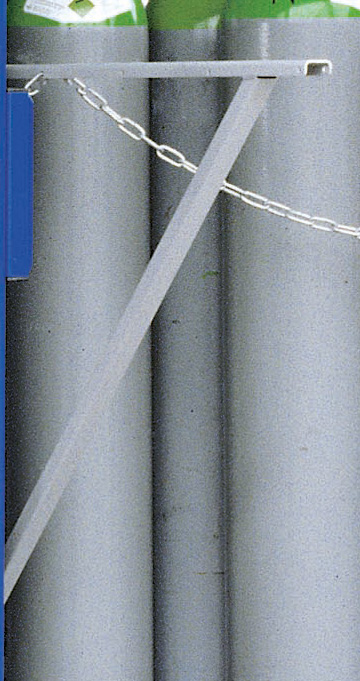Haltebügel für Gittercontainer | H 2000 x L 1000 mm | inkl. 2 Sicherungsketten | feuerverzinkt