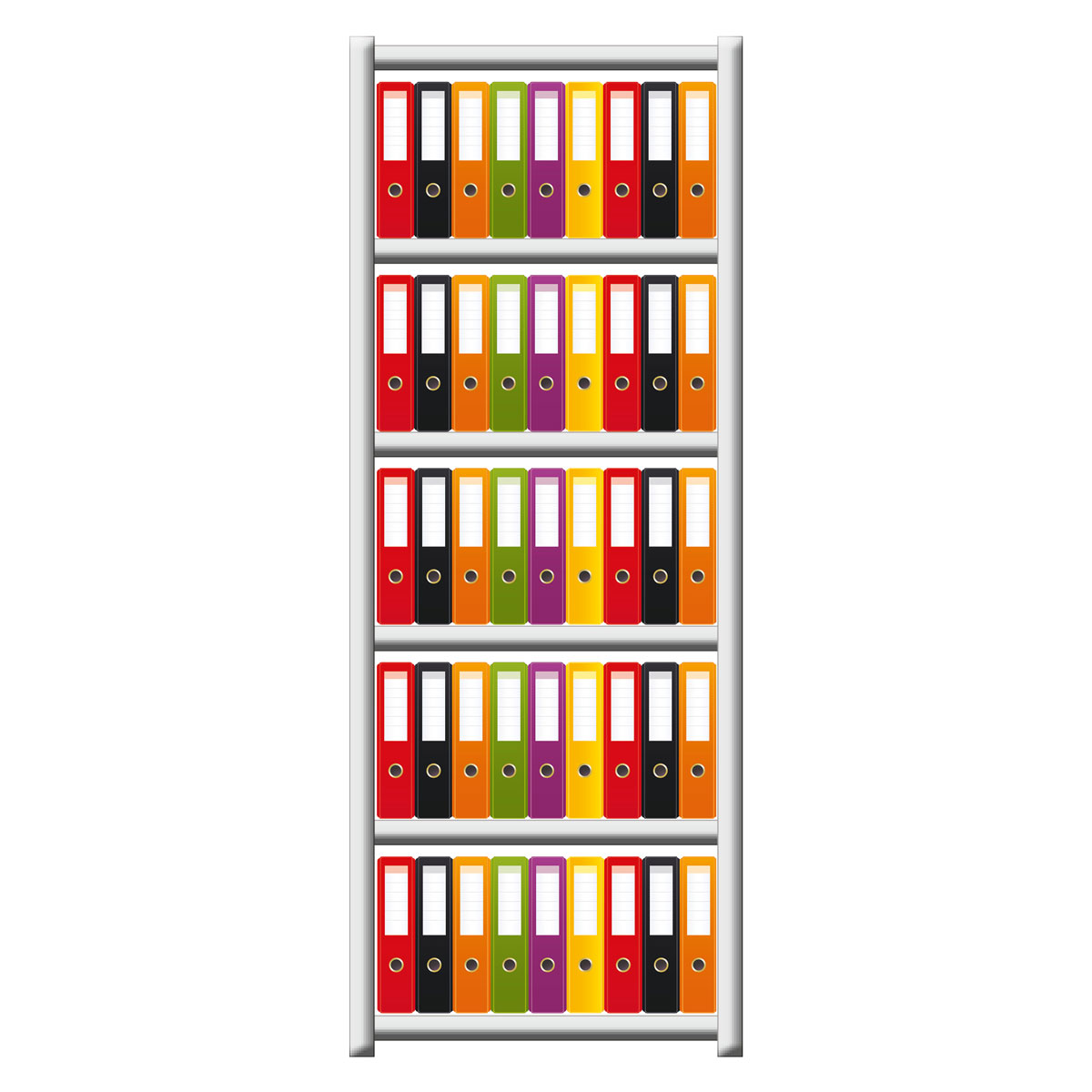Büroregal SCHULTE | Grundregal | H 2000 x T 300 x L 750 mm | für 45 Ordner | 6 Fachböden | einseitig | lackiert