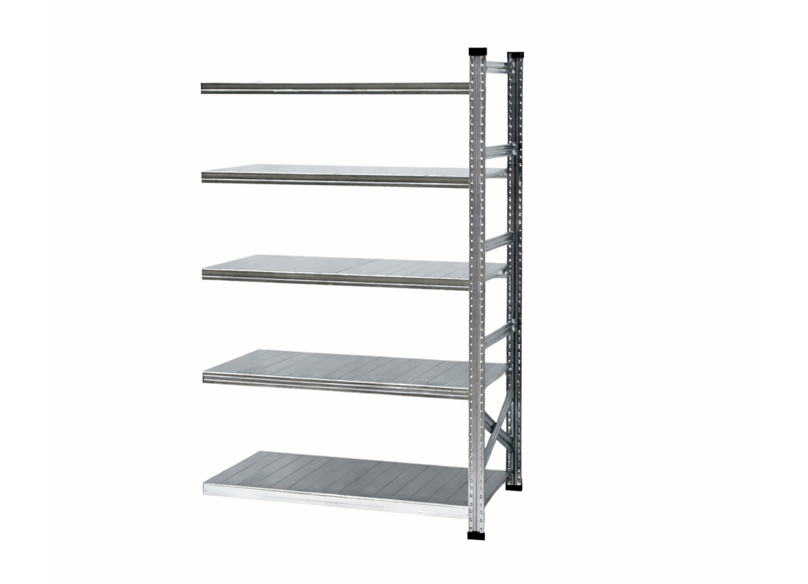 Fachbodenregal Stecksystem | Anbauregal | H 2500 x T 600 x L 1050 mm | 5 Fachböden | Fachlast 170 kg
