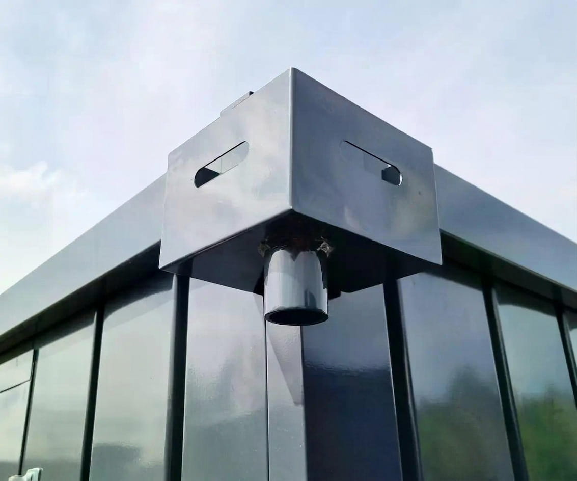 Fallrohranschluss Regenablauf Adapter für Materialcontainer | Anthrazit RAL 7016