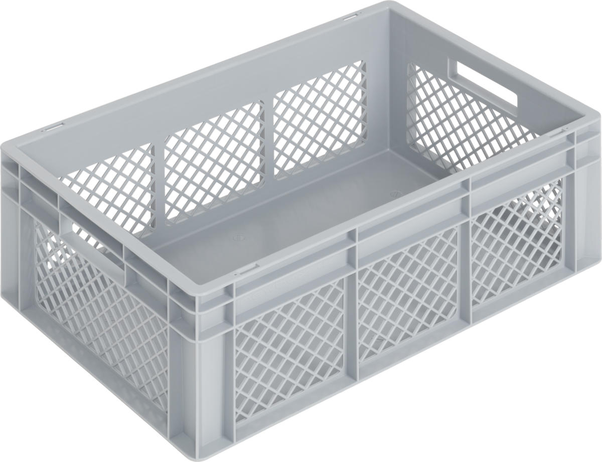 Eurobehälter NEWBOX | 600x400x236 mm | Boden geschlossen | Seitenwände durchbrochen