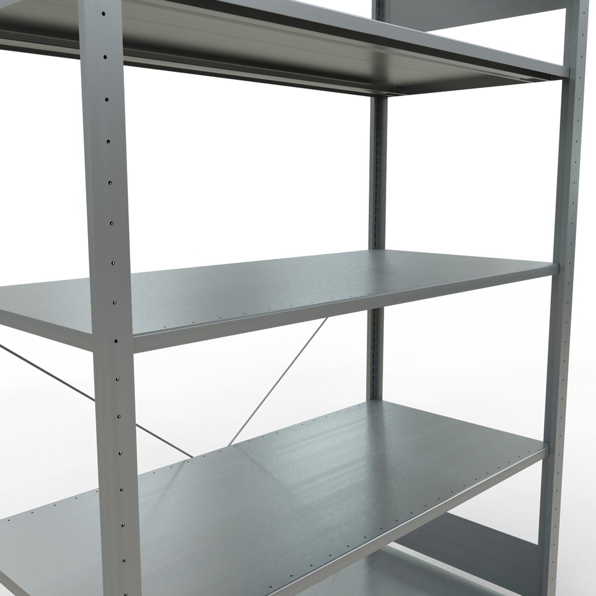 Fachbodenregal SCHULTE | Stecksystem | Grundregal | H 2000 x T 600 x L 1300 mm | 5 Fachböden | Fachlast 150 kg