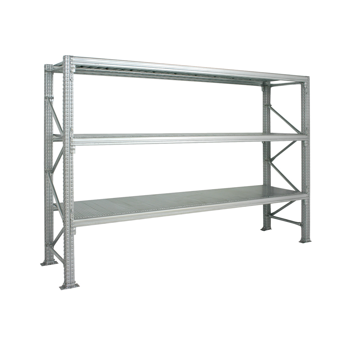 Weitspannregal TS3 | Grundregal | H 2500 x T 800 x L 2700 mm | 3 Fachböden | Fachlast 780 kg | verzinkt